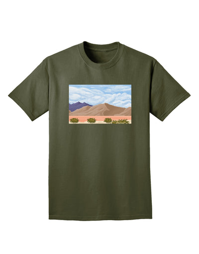 Pixel Landscape - Desert Adult Dark T-Shirt-Mens T-Shirt-TooLoud-Military-Green-Small-Davson Sales