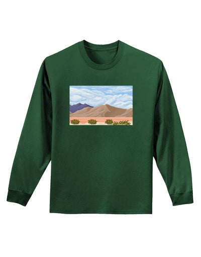 Pixel Landscape - Desert Adult Long Sleeve Dark T-Shirt-TooLoud-Dark-Green-Small-Davson Sales