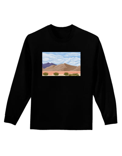 Pixel Landscape - Desert Adult Long Sleeve Dark T-Shirt-TooLoud-Black-Small-Davson Sales