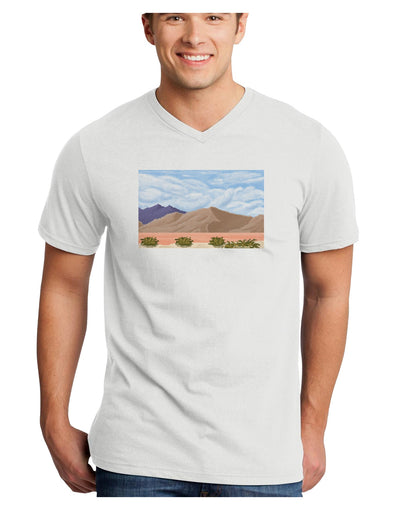 Pixel Landscape - Desert Adult V-Neck T-shirt-Mens V-Neck T-Shirt-TooLoud-White-Small-Davson Sales