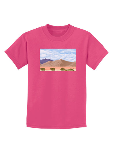 Pixel Landscape - Desert Childrens Dark T-Shirt-Childrens T-Shirt-TooLoud-Sangria-X-Small-Davson Sales