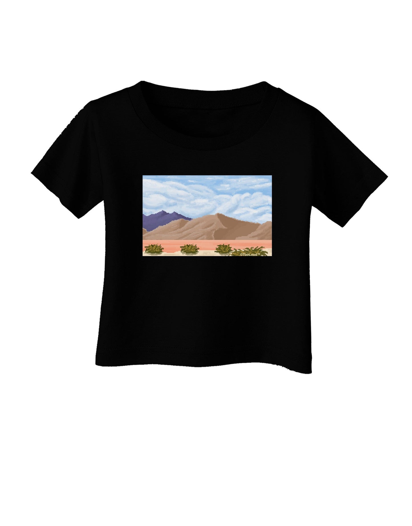 Pixel Landscape - Desert Infant T-Shirt Dark-Infant T-Shirt-TooLoud-Black-06-Months-Davson Sales