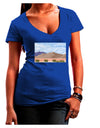 Pixel Landscape - Desert Juniors V-Neck Dark T-Shirt-Womens V-Neck T-Shirts-TooLoud-Royal-Blue-Juniors Fitted Small-Davson Sales