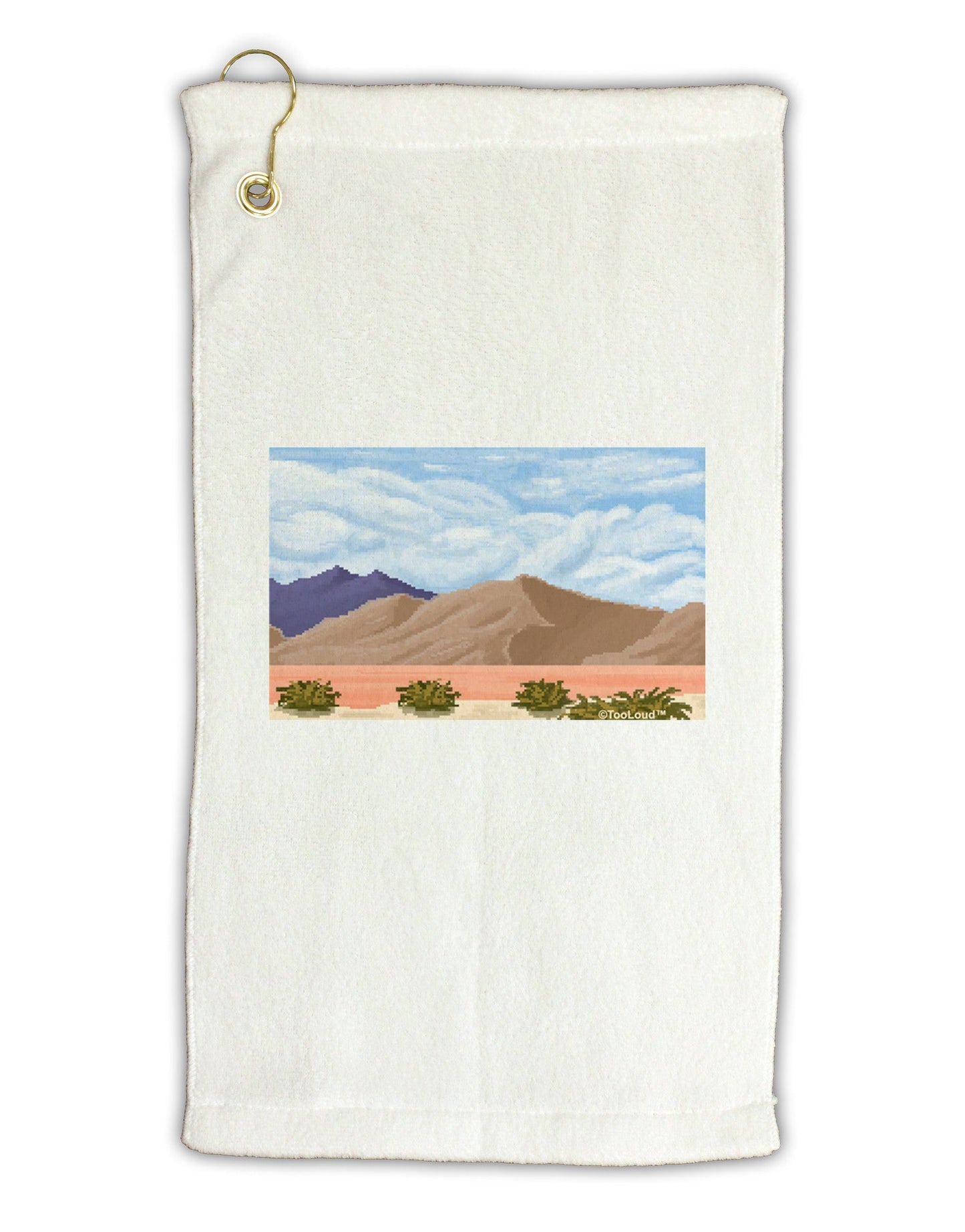 Pixel Landscape - Desert Micro Terry Gromet Golf Towel 11"x19-Golf Towel-TooLoud-White-Davson Sales
