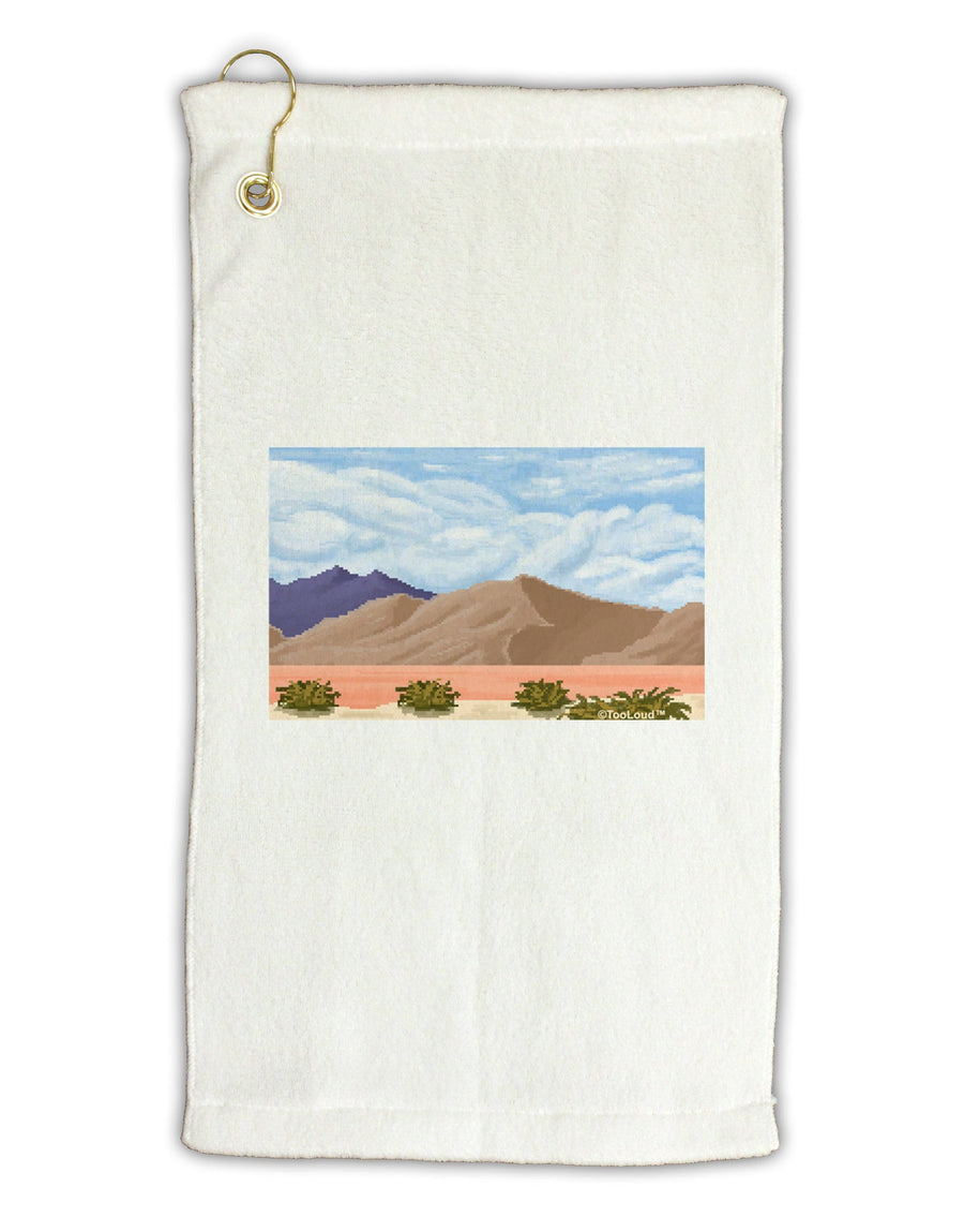 Pixel Landscape - Desert Micro Terry Gromet Golf Towel 11&#x22;x19-Golf Towel-TooLoud-White-Davson Sales