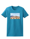 Pixel Landscape - Desert Womens Dark T-Shirt-TooLoud-Turquoise-X-Small-Davson Sales