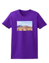 Pixel Landscape - Desert Womens Dark T-Shirt-TooLoud-Purple-X-Small-Davson Sales