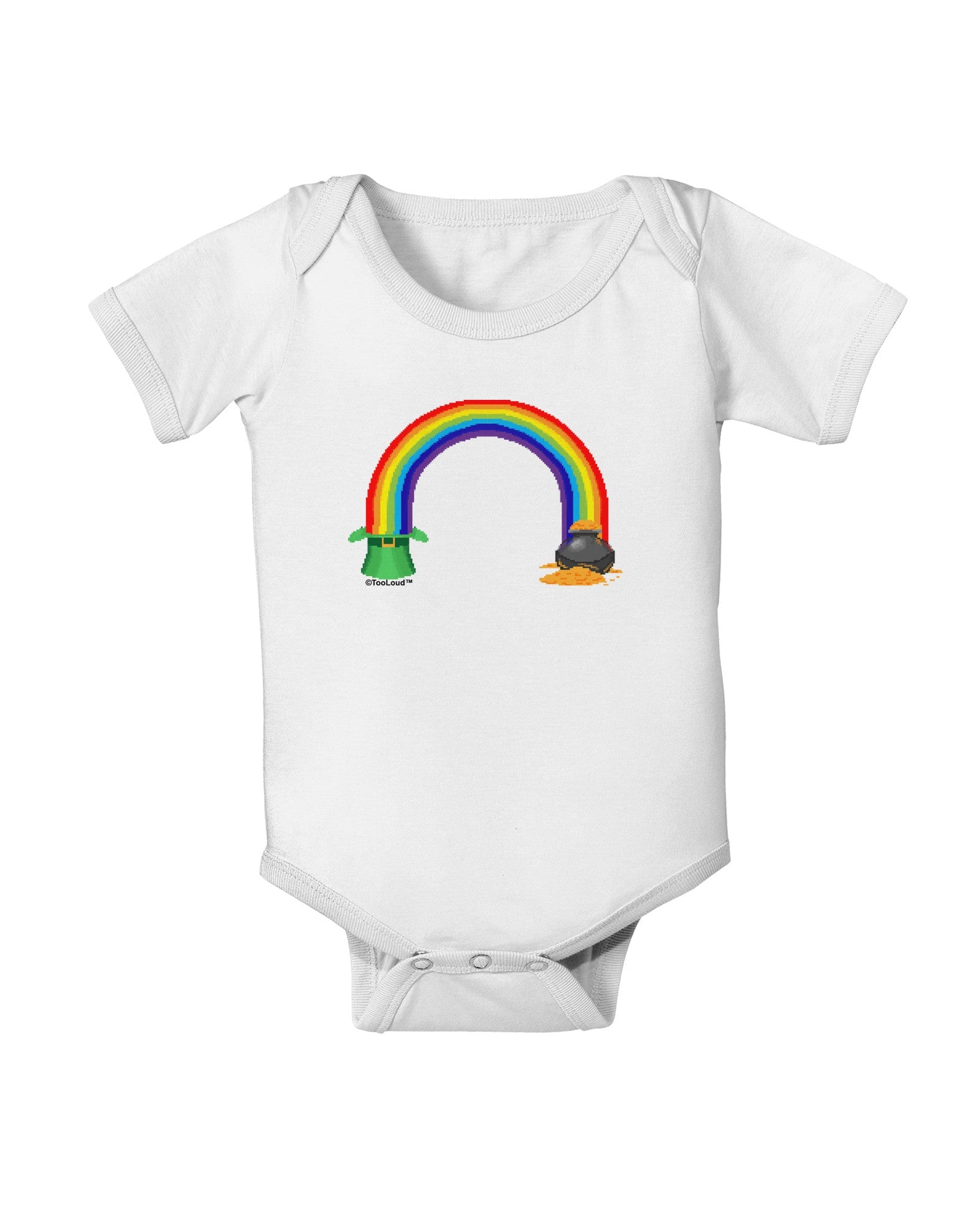 Pixel Pot of Gold Baby Romper Bodysuit-Baby Romper-TooLoud-White-06-Months-Davson Sales