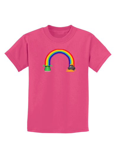 Pixel Pot of Gold Childrens Dark T-Shirt-Childrens T-Shirt-TooLoud-Sangria-X-Small-Davson Sales