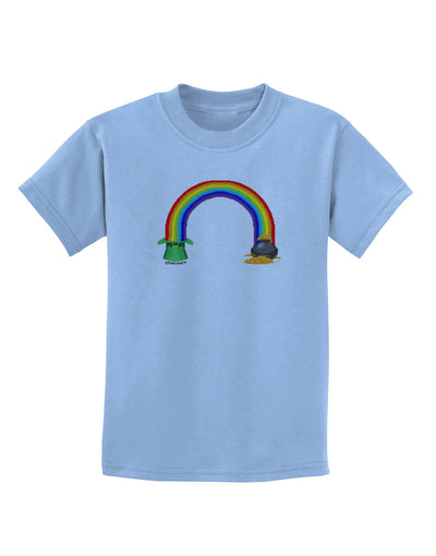 Pixel Pot of Gold Childrens T-Shirt-Childrens T-Shirt-TooLoud-Light-Blue-X-Small-Davson Sales