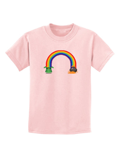 Pixel Pot of Gold Childrens T-Shirt-Childrens T-Shirt-TooLoud-PalePink-X-Small-Davson Sales