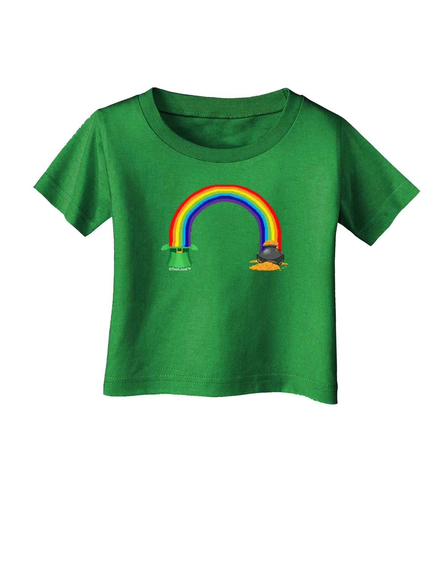 Pixel Pot of Gold Infant T-Shirt Dark-Infant T-Shirt-TooLoud-Clover-Green-06-Months-Davson Sales