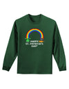 Pixel Pot of Gold St Patrick Text Adult Long Sleeve Dark T-Shirt-TooLoud-Dark-Green-Small-Davson Sales