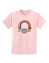 Pixel Pot of Gold St Patrick Text Childrens T-Shirt-Childrens T-Shirt-TooLoud-PalePink-X-Small-Davson Sales