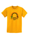 Pixel Pot of Gold St Patrick Text Childrens T-Shirt-Childrens T-Shirt-TooLoud-Gold-X-Small-Davson Sales