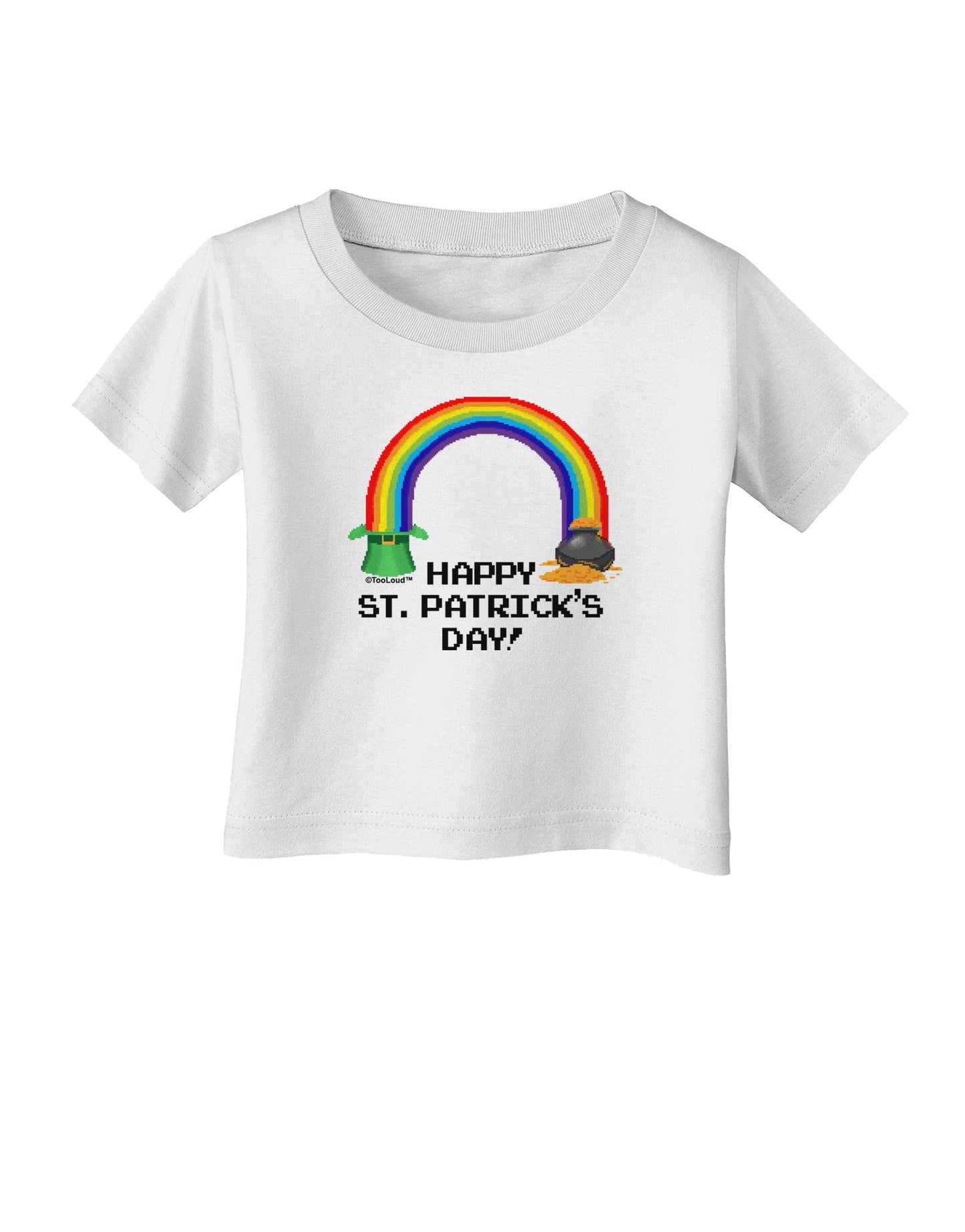 Pixel Pot of Gold St Patrick Text Infant T-Shirt-Infant T-Shirt-TooLoud-White-06-Months-Davson Sales