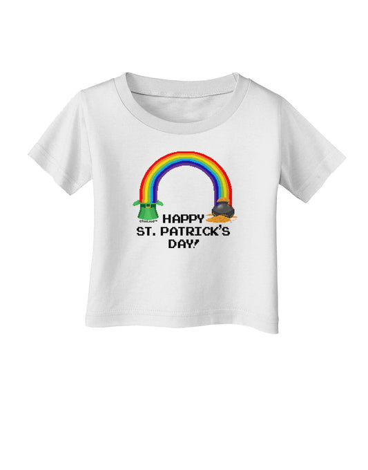 Pixel Pot of Gold St Patrick Text Infant T-Shirt-Infant T-Shirt-TooLoud-White-06-Months-Davson Sales