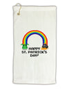Pixel Pot of Gold St Patrick Text Micro Terry Gromet Golf Towel 11&#x22;x19-Golf Towel-TooLoud-White-Davson Sales