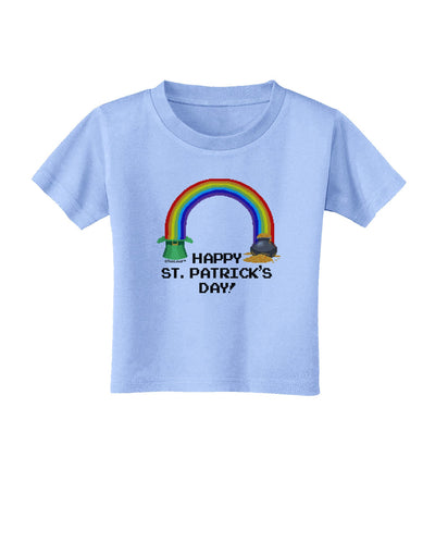 Pixel Pot of Gold St Patrick Text Toddler T-Shirt-Toddler T-Shirt-TooLoud-Aquatic-Blue-2T-Davson Sales