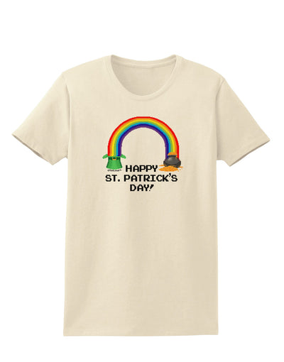 Pixel Pot of Gold St Patrick Text Womens T-Shirt-Womens T-Shirt-TooLoud-Natural-X-Small-Davson Sales