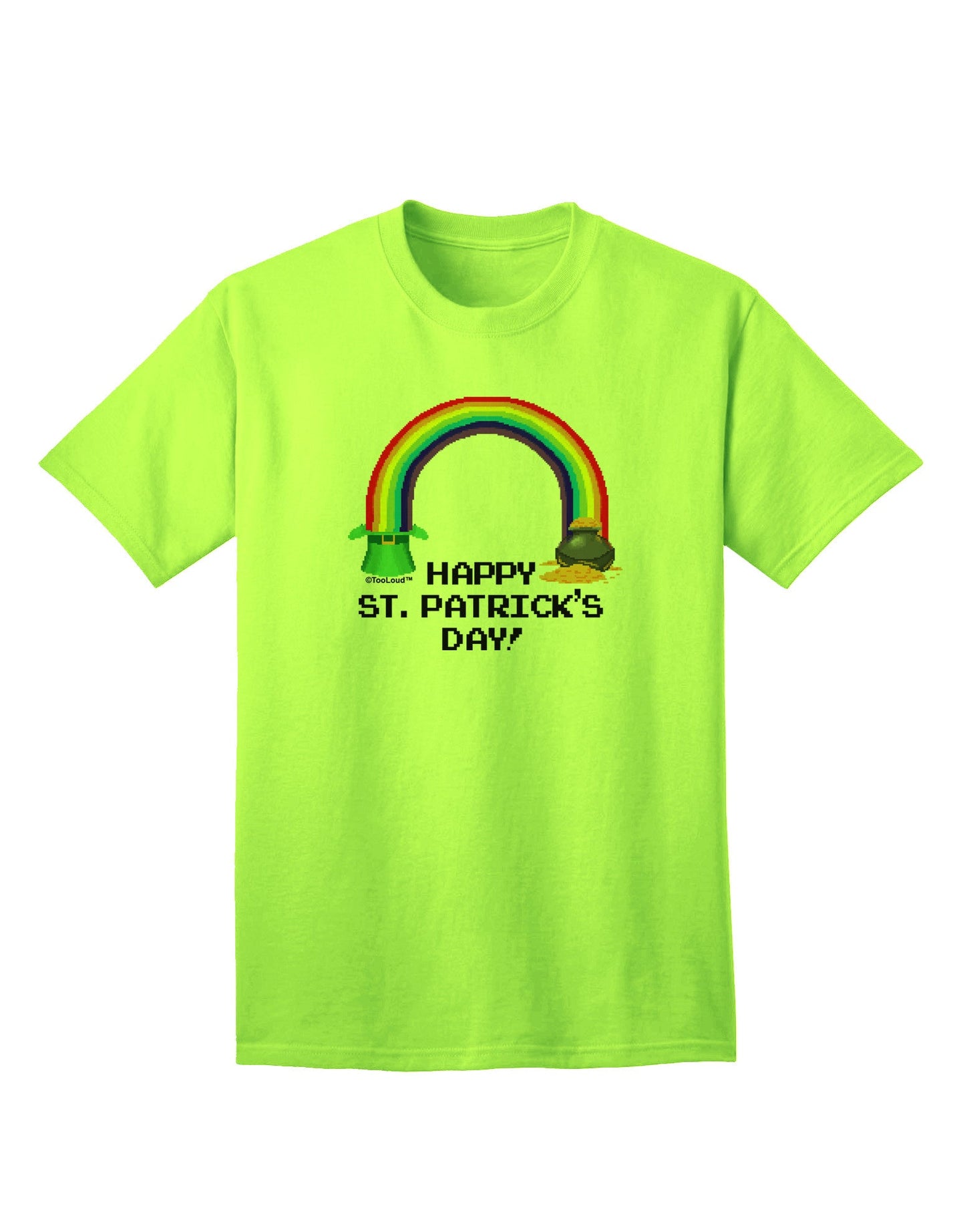 Pixel Pot of Gold - St. Patrick's Themed Adult T-Shirt Collection-Mens T-shirts-TooLoud-Neon-Green-Small-Davson Sales