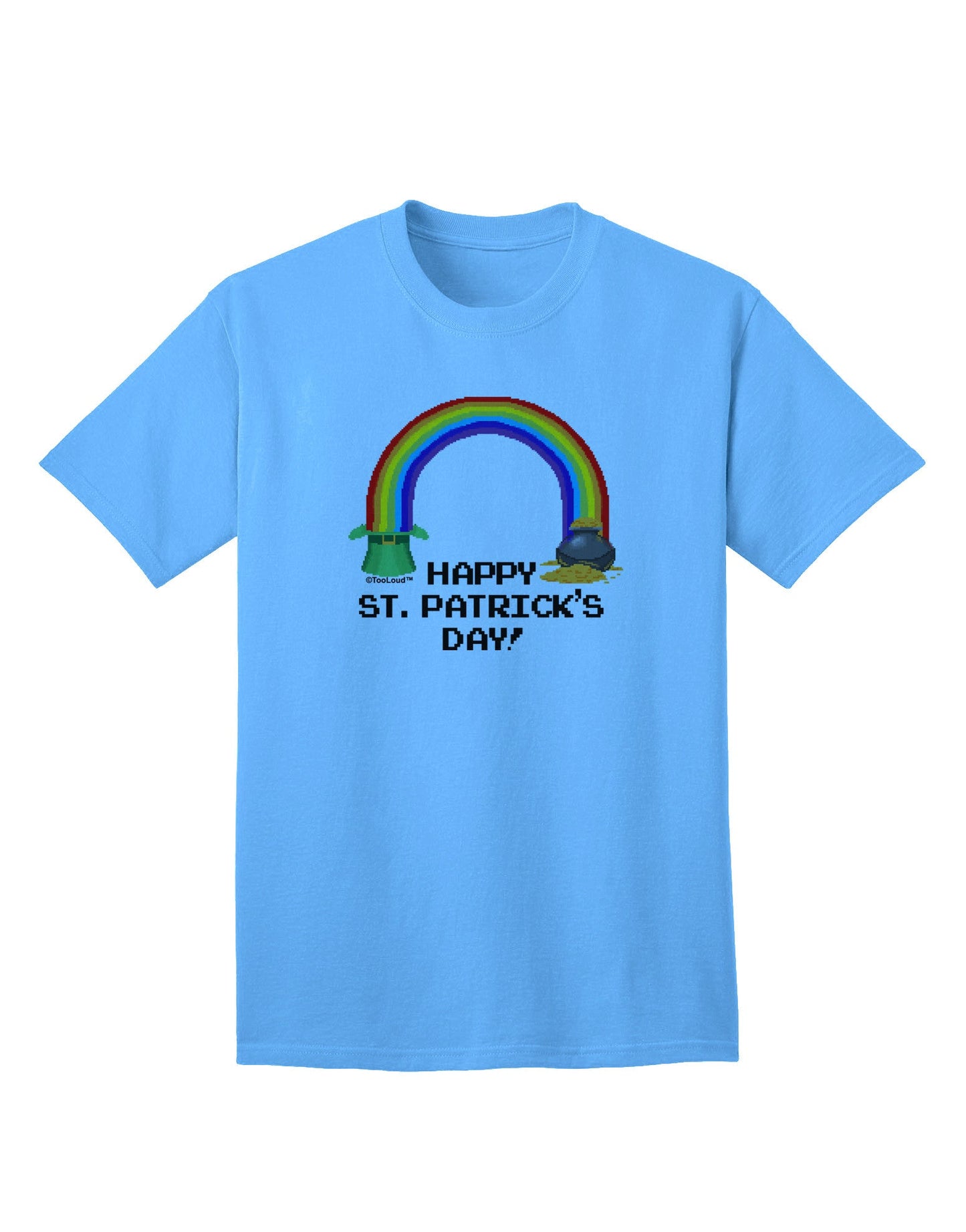 Pixel Pot of Gold - St. Patrick's Themed Adult T-Shirt Collection-Mens T-shirts-TooLoud-Aquatic-Blue-Small-Davson Sales