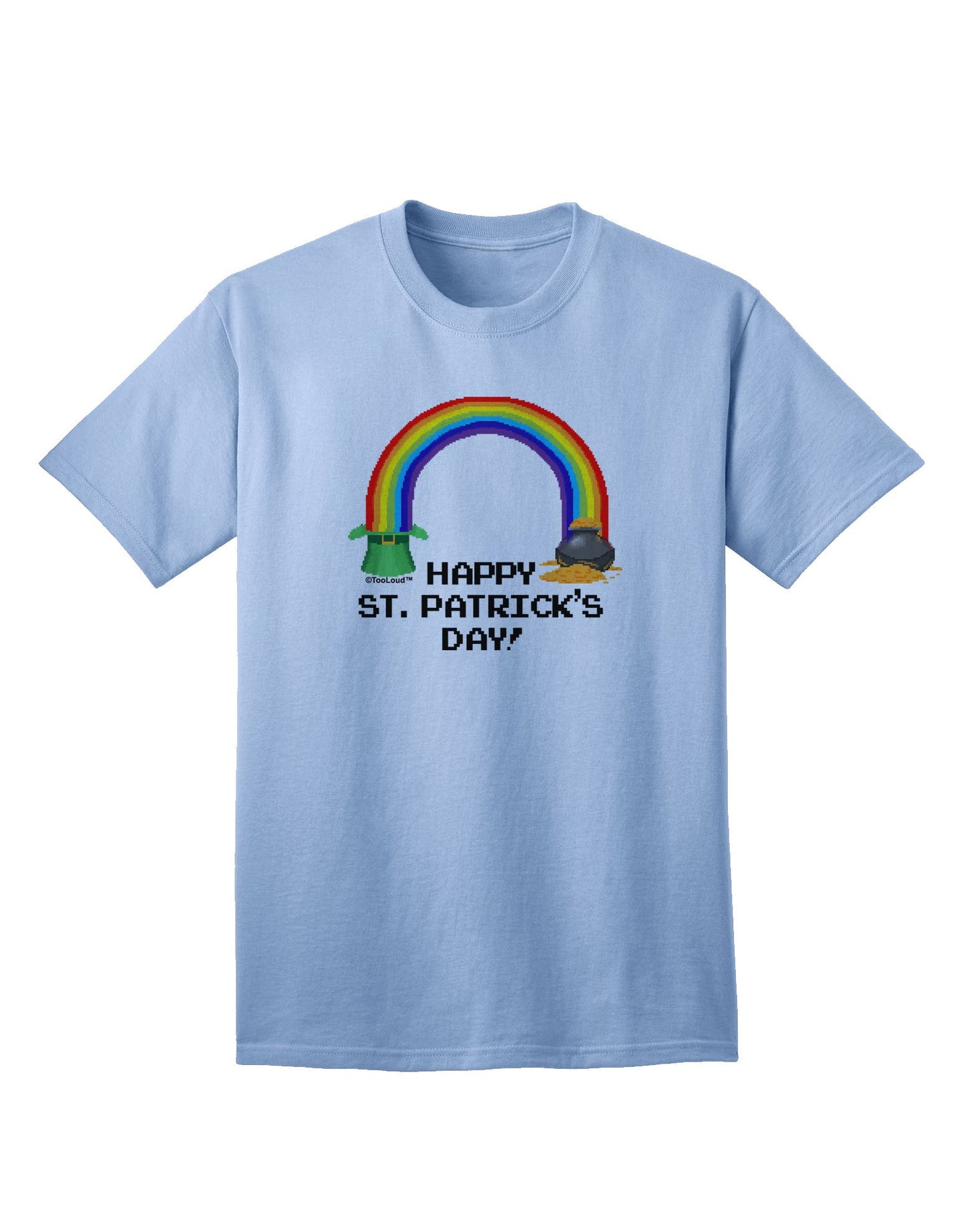 Pixel Pot of Gold - St. Patrick's Themed Adult T-Shirt Collection-Mens T-shirts-TooLoud-Light-Blue-Small-Davson Sales