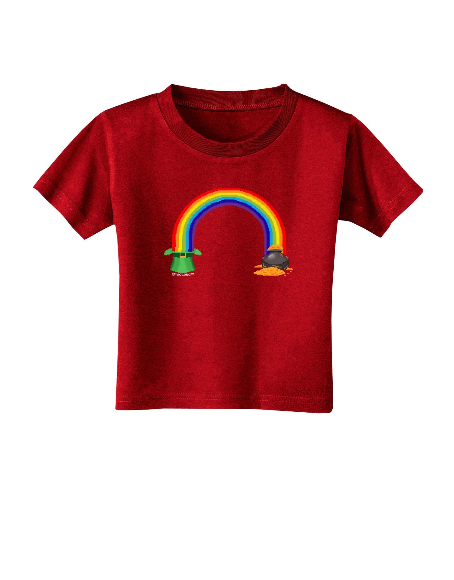 Pixel Pot of Gold Toddler T-Shirt Dark-Toddler T-Shirt-TooLoud-Red-2T-Davson Sales