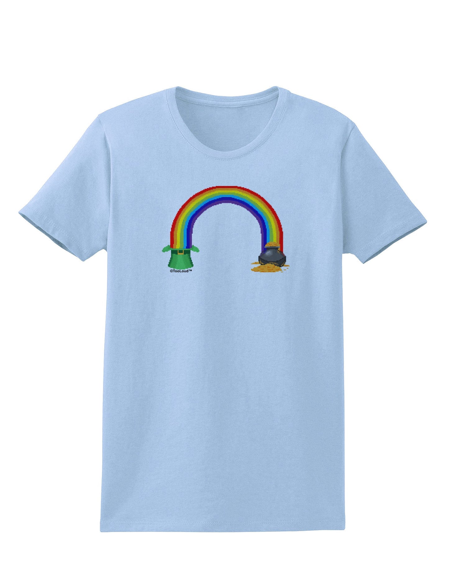 Pixel Pot of Gold Womens T-Shirt-Womens T-Shirt-TooLoud-Light-Blue-X-Small-Davson Sales