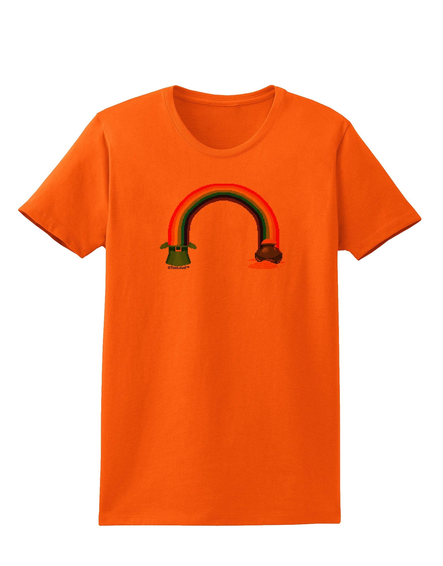 Pixel Pot of Gold Womens T-Shirt-Womens T-Shirt-TooLoud-Orange-X-Small-Davson Sales
