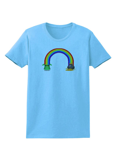 Pixel Pot of Gold Womens T-Shirt-Womens T-Shirt-TooLoud-Aquatic-Blue-X-Small-Davson Sales