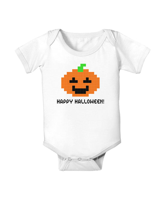 Pixel Pumpkin - Halloween Baby Romper Bodysuit-Baby Romper-TooLoud-White-06-Months-Davson Sales