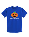 Pixel Pumpkin - Halloween Childrens Dark T-Shirt-Childrens T-Shirt-TooLoud-Royal-Blue-X-Small-Davson Sales