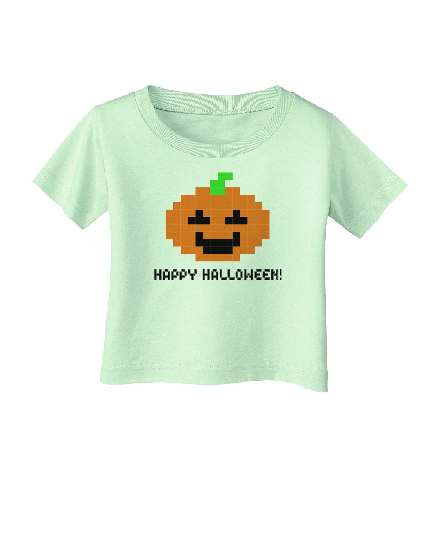 Pixel Pumpkin - Halloween Infant T-Shirt-Infant T-Shirt-TooLoud-Light-Green-06-Months-Davson Sales