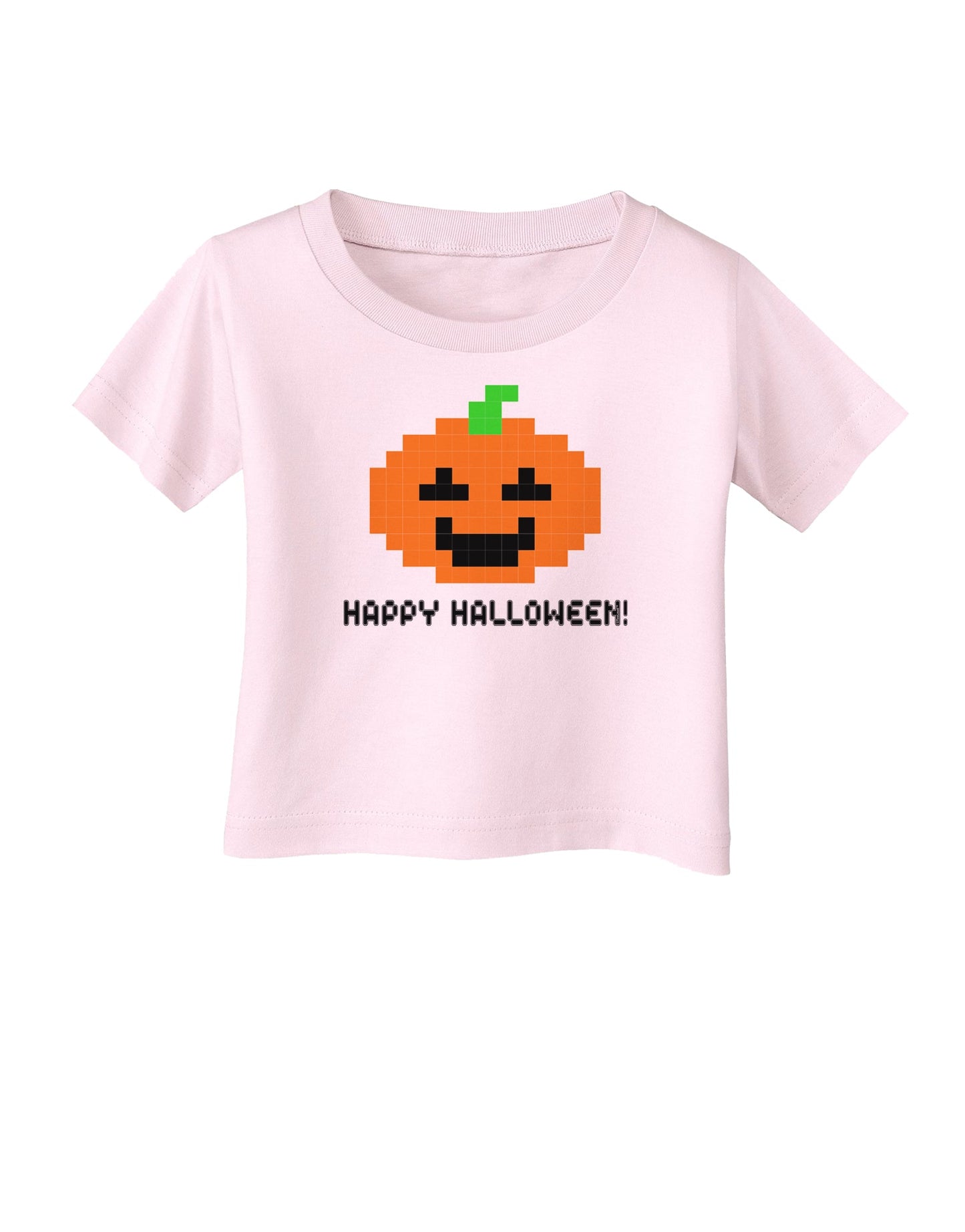 Pixel Pumpkin - Halloween Infant T-Shirt-Infant T-Shirt-TooLoud-Light-Pink-06-Months-Davson Sales