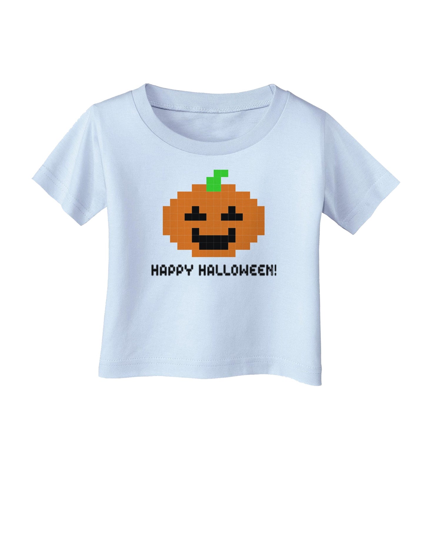 Pixel Pumpkin - Halloween Infant T-Shirt-Infant T-Shirt-TooLoud-Light-Blue-06-Months-Davson Sales