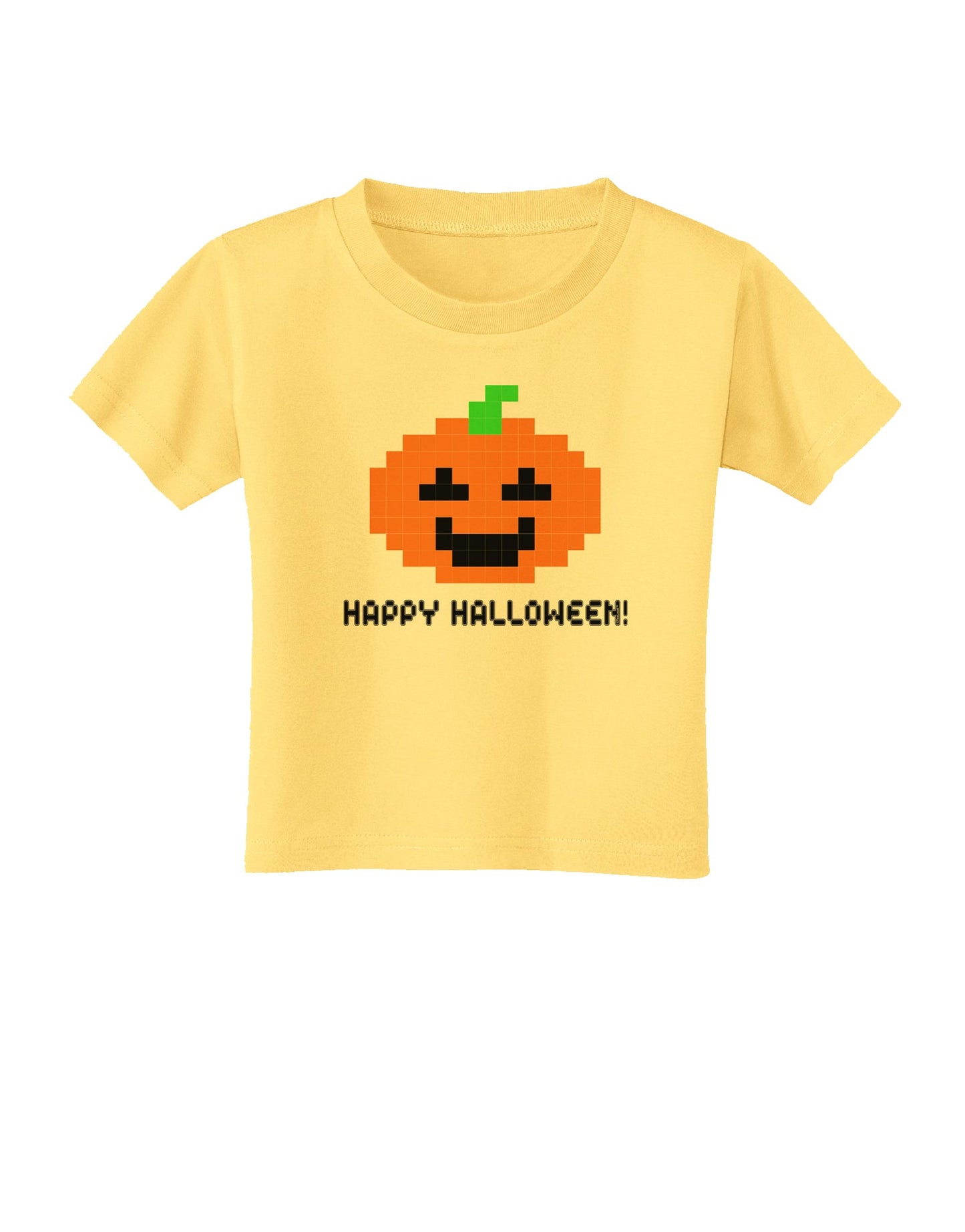 Pixel Pumpkin - Halloween Toddler T-Shirt-Toddler T-Shirt-TooLoud-Daffodil-Yellow-2T-Davson Sales
