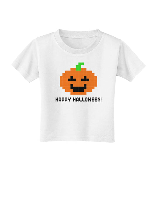 Pixel Pumpkin - Halloween Toddler T-Shirt-Toddler T-Shirt-TooLoud-White-2T-Davson Sales