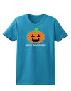 Pixel Pumpkin - Halloween Womens Dark T-Shirt-Womens T-Shirt-TooLoud-Turquoise-X-Small-Davson Sales