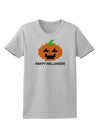 Pixel Pumpkin - Halloween Womens T-Shirt-Womens T-Shirt-TooLoud-AshGray-X-Small-Davson Sales