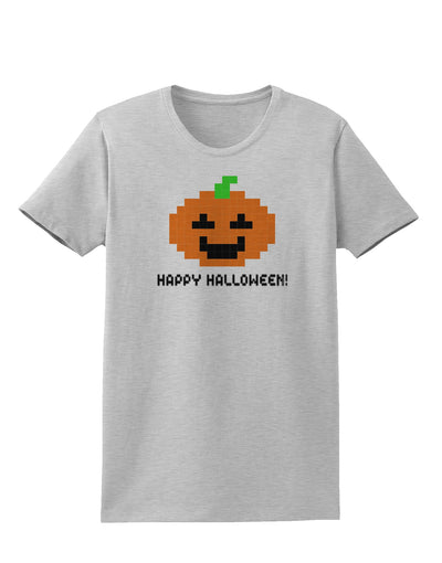 Pixel Pumpkin - Halloween Womens T-Shirt-Womens T-Shirt-TooLoud-AshGray-X-Small-Davson Sales