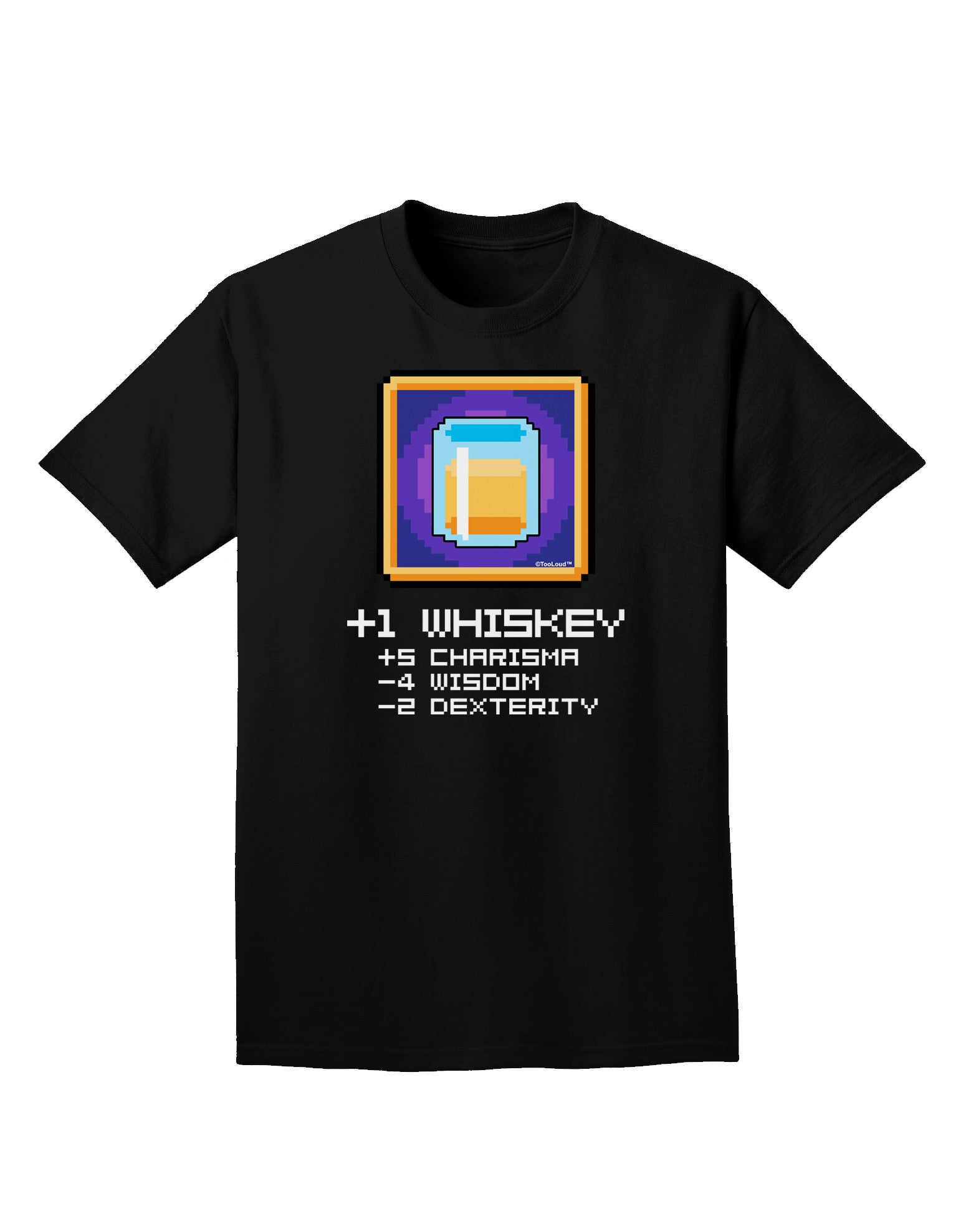 Pixel Whiskey Item Adult Dark T-Shirt-Mens T-Shirt-TooLoud-Black-Small-Davson Sales