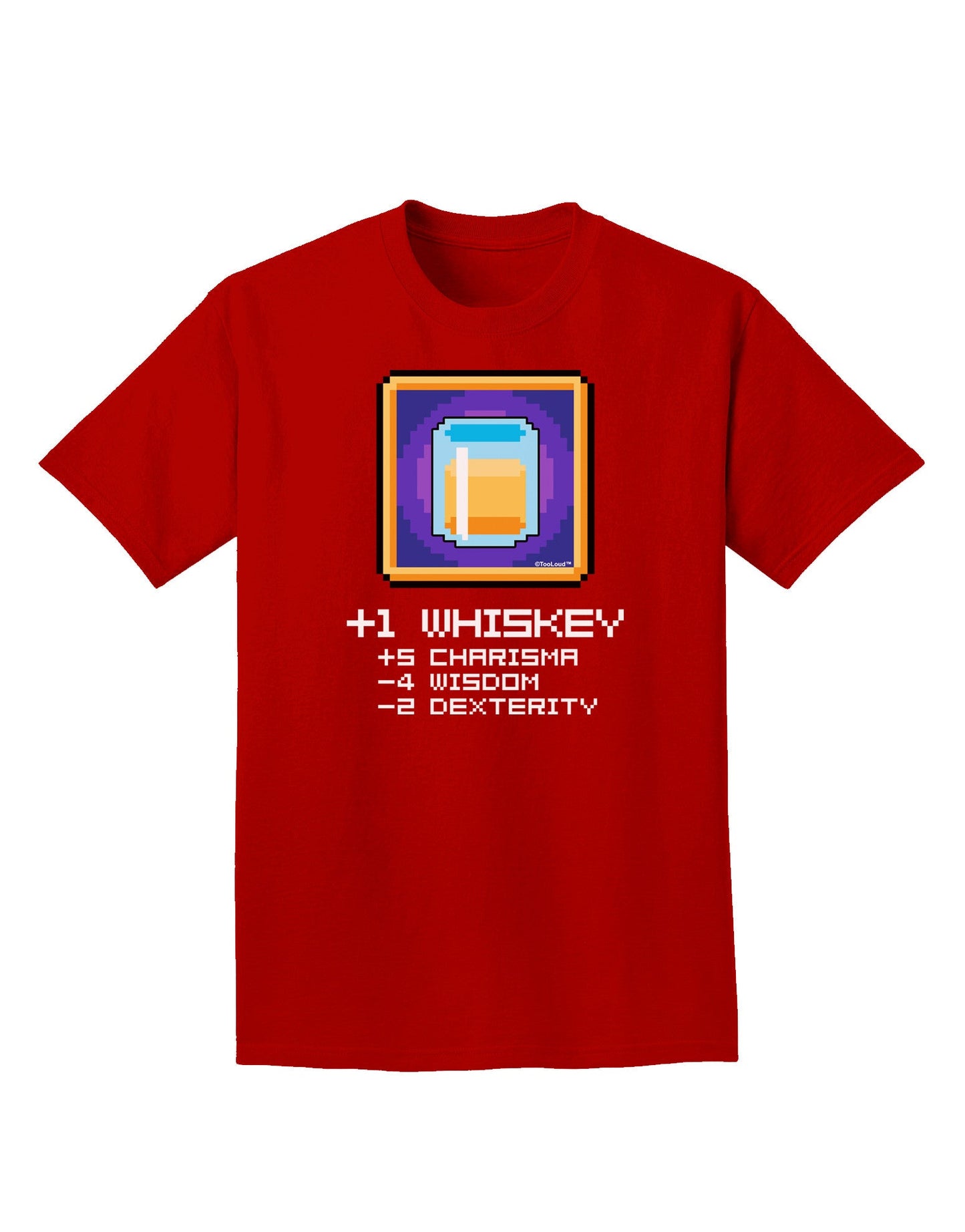Pixel Whiskey Item Adult Dark T-Shirt-Mens T-Shirt-TooLoud-Red-Small-Davson Sales