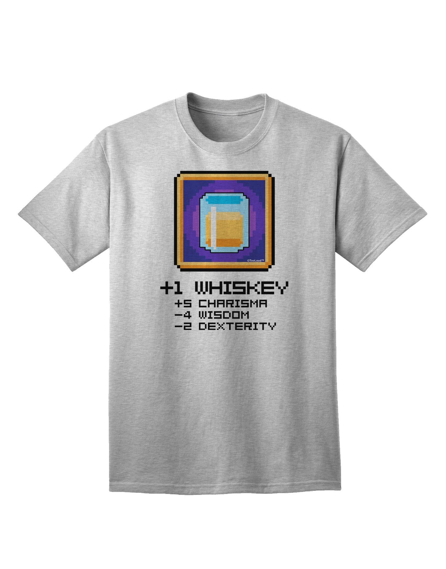 Pixel Whiskey Item Adult T-Shirt-unisex t-shirt-TooLoud-AshGray-Small-Davson Sales