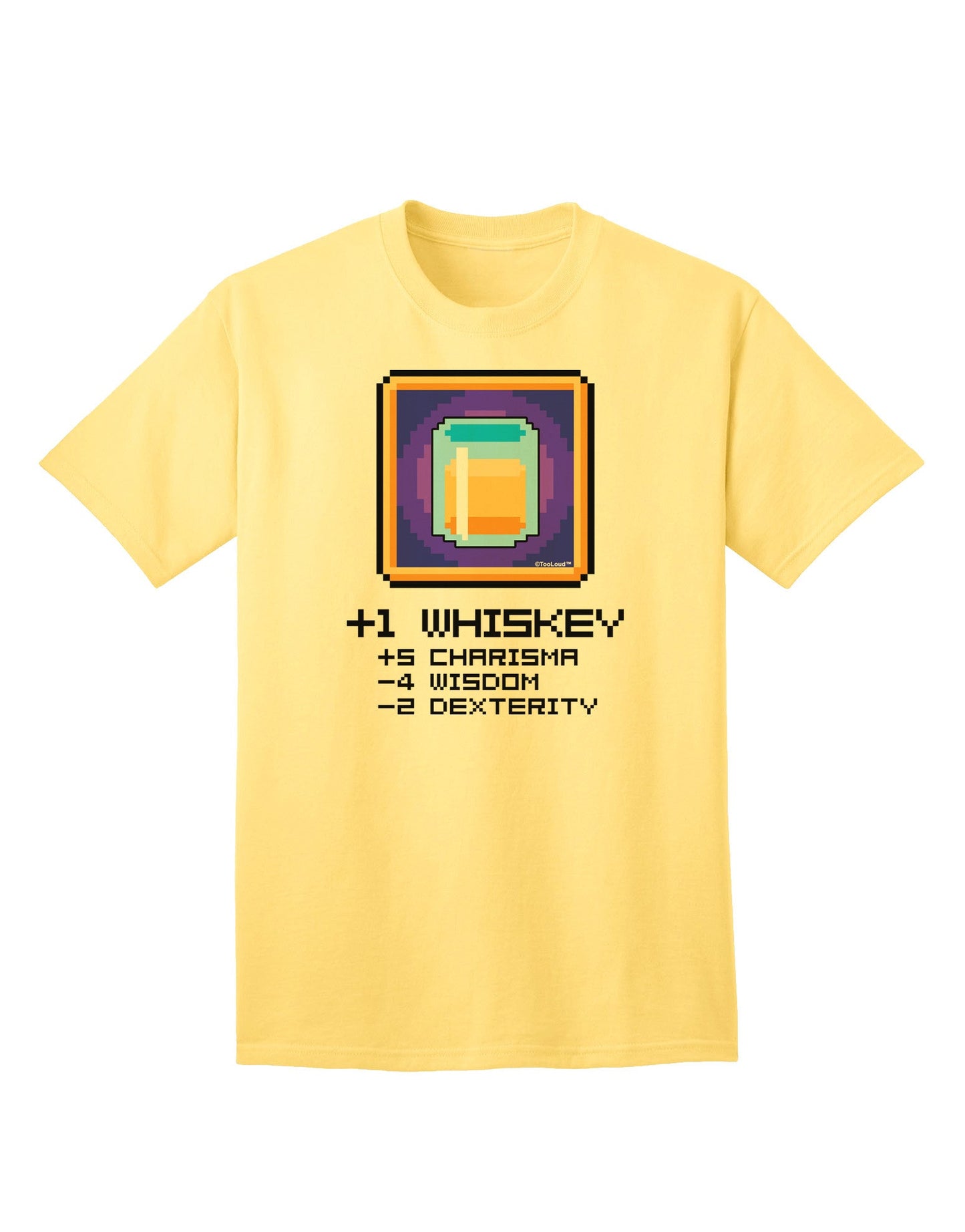 Pixel Whiskey Item Adult T-Shirt-unisex t-shirt-TooLoud-Yellow-Small-Davson Sales