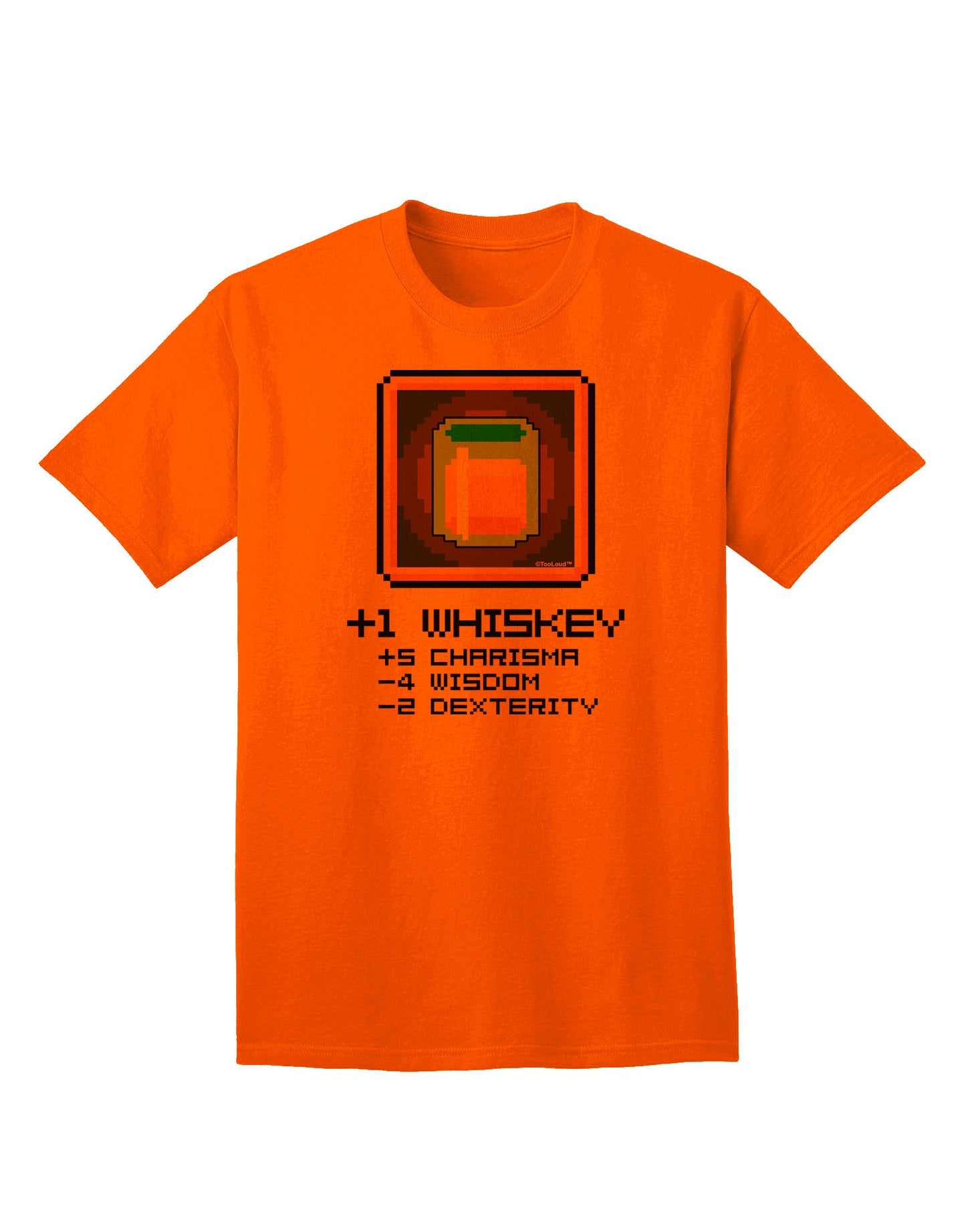 Pixel Whiskey Item Adult T-Shirt-unisex t-shirt-TooLoud-Orange-Small-Davson Sales