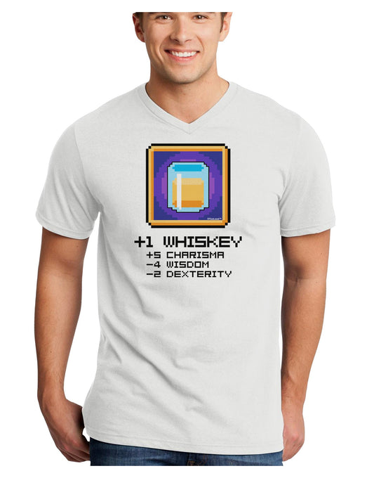 Pixel Whiskey Item Adult V-Neck T-shirt-Mens V-Neck T-Shirt-TooLoud-White-Small-Davson Sales