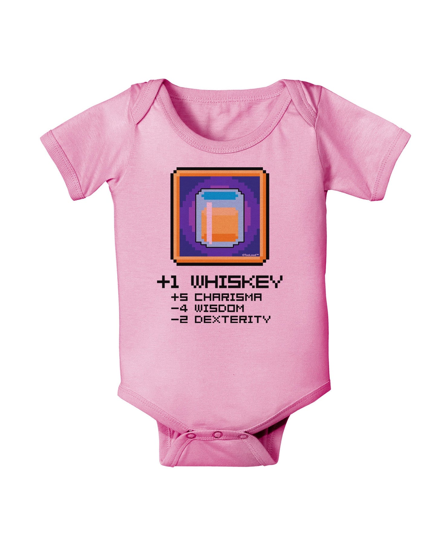 Pixel Whiskey Item Baby Romper Bodysuit-Baby Romper-TooLoud-Pink-06-Months-Davson Sales