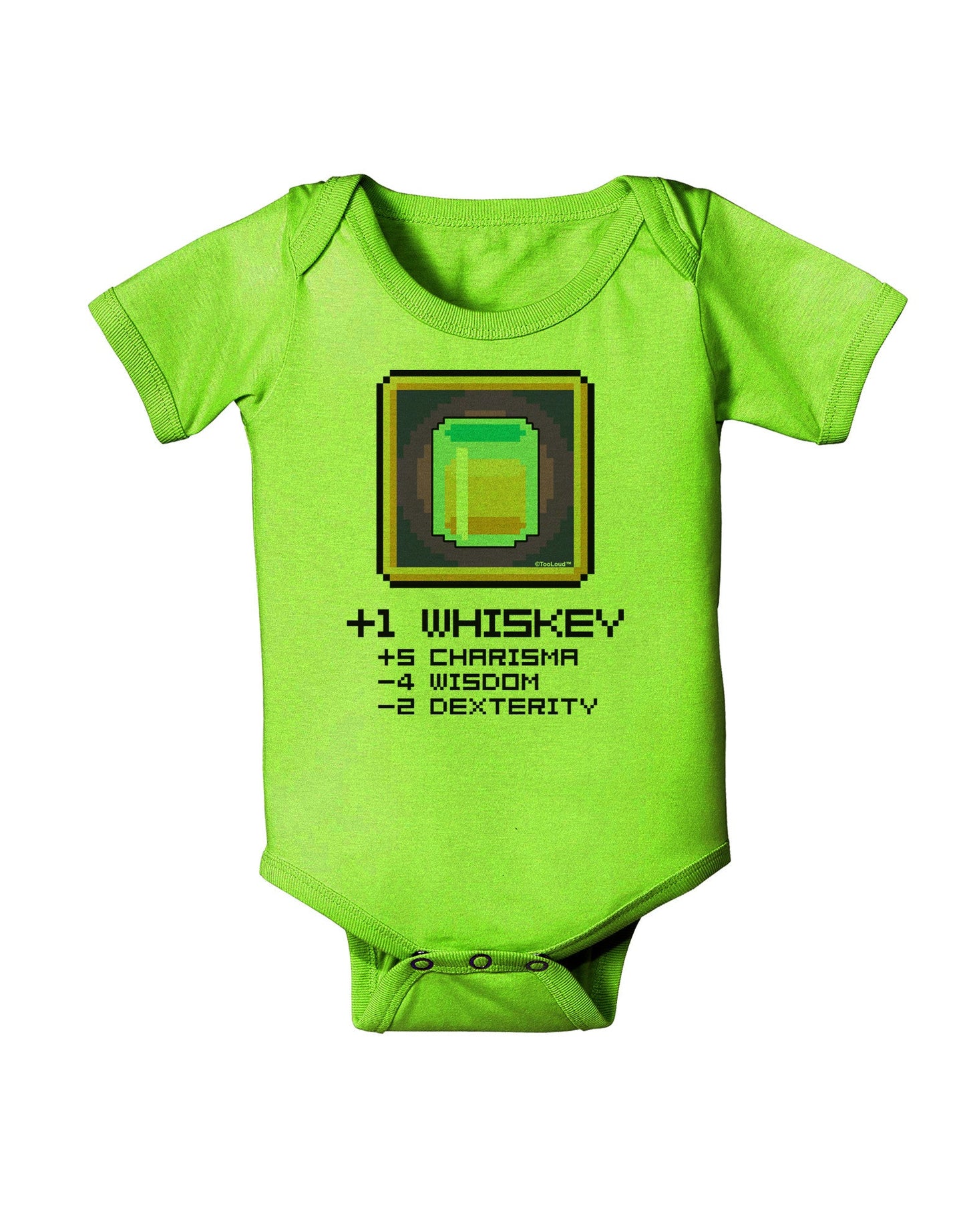 Pixel Whiskey Item Baby Romper Bodysuit-Baby Romper-TooLoud-Lime-06-Months-Davson Sales