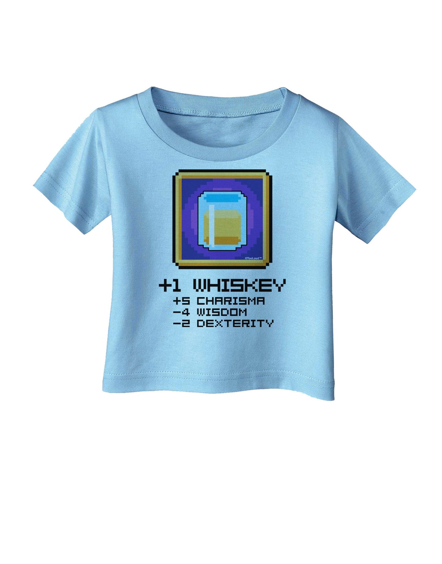 Pixel Whiskey Item Infant T-Shirt-Infant T-Shirt-TooLoud-Aquatic-Blue-06-Months-Davson Sales